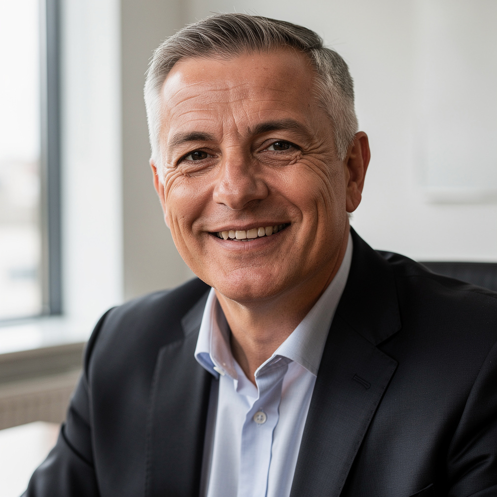 Portrait of a satisfied Belgian client in an office