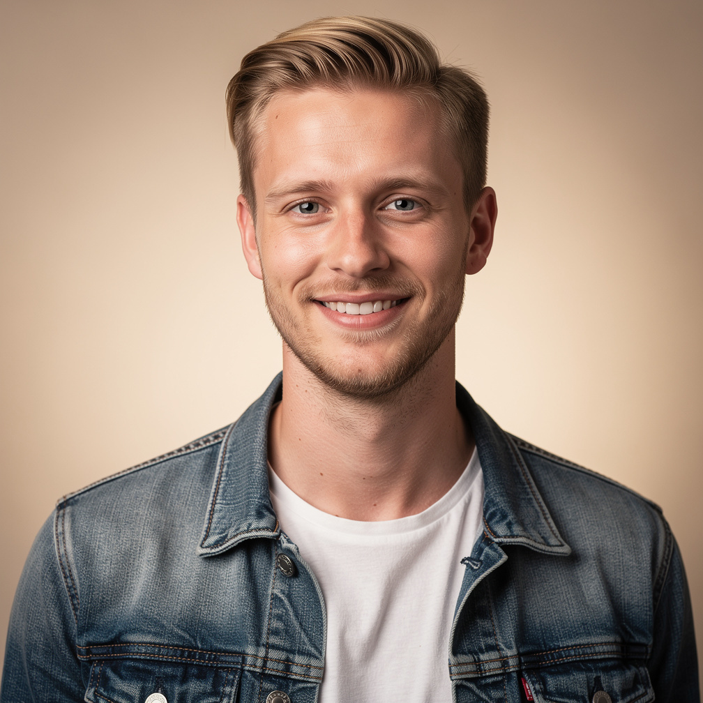 Studio portrait of a young man sound and script coach