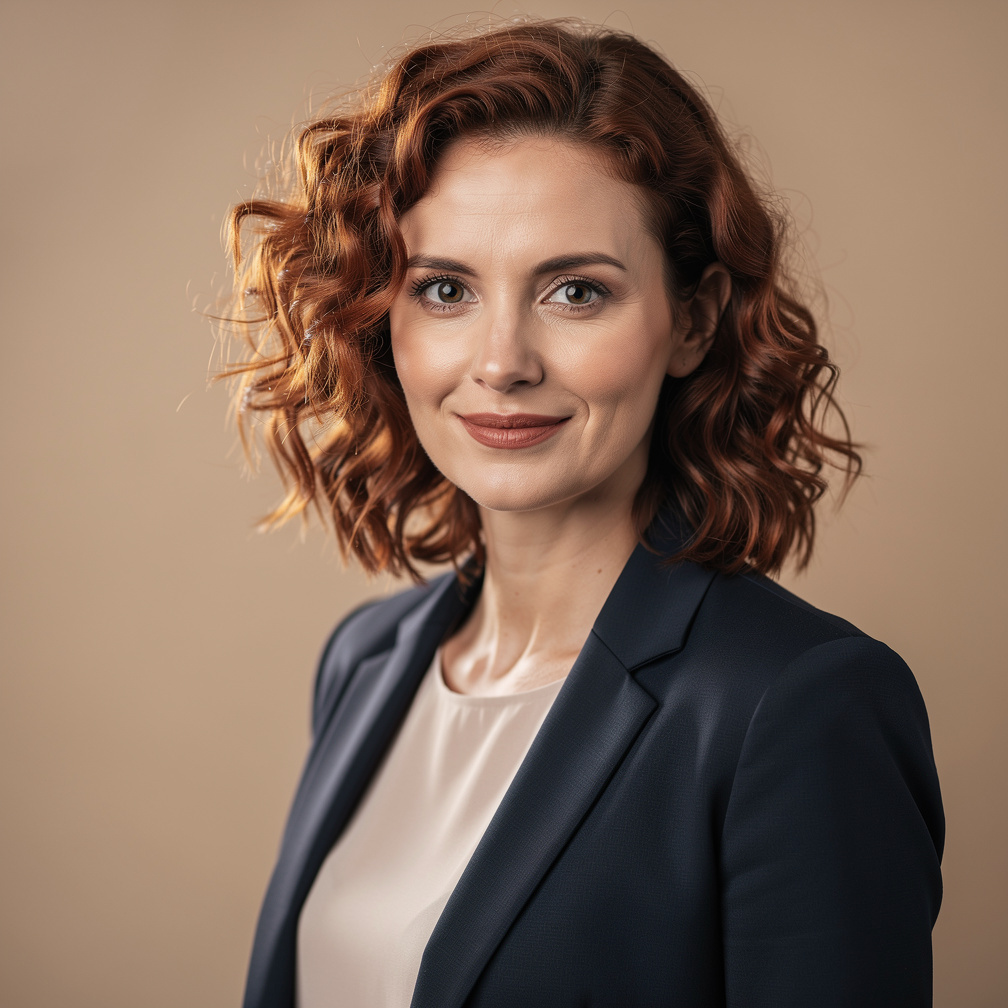 Studio portrait of a Belgian woman video director